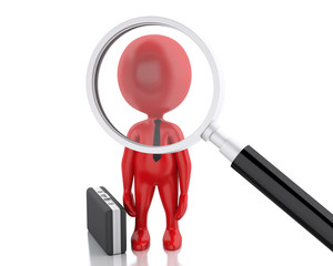 3d magnifier searching people or employee.