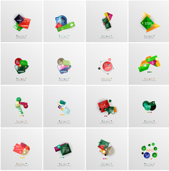 Fototapeta premium Set of abstract geometric infographic banner templates