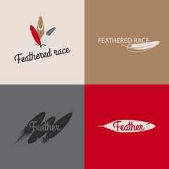Obraz premium Feather logo templates