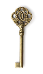 古い鍵/白背景のレトロな鍵