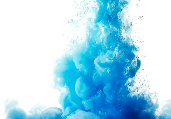 Abstract splash of blue paint