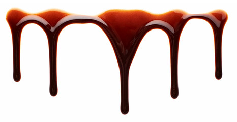 Flowing liquid chocolate