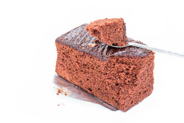 chocolate-cake on white background