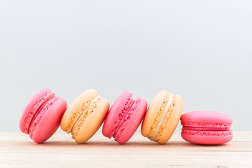 Sweet and colourful french macaroons or macaron.
