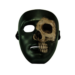 Mask and skull