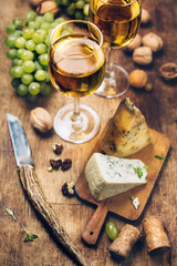 white wine and cheese