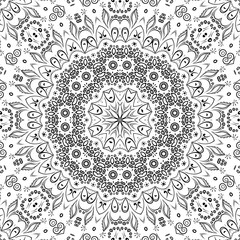 Seamless outline floral pattern