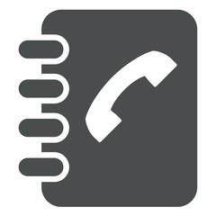 Icono aislado agenda telefonica gris