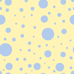 Seamless pattern with blue polka dots