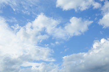 blue sky with clouds closeup