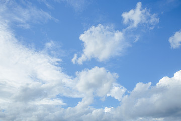 blue sky with clouds closeup