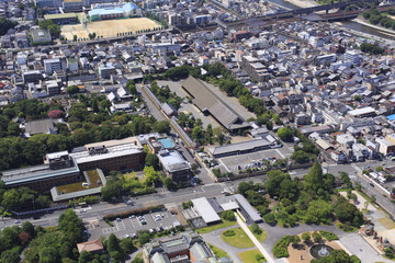 Naklejka premium 三十三間堂／京都東山区の文化ゾーン空撮