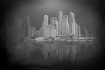 Skyline with reflection