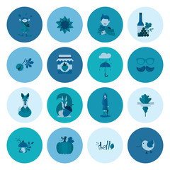 Set of Flat Autumn Icons