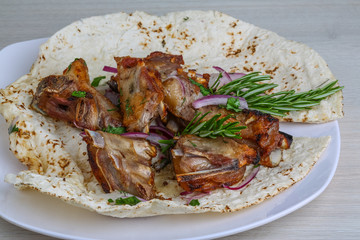 Grilled lamb ribs