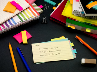 Learning New Language Writing Words Many Times on the Notebook;