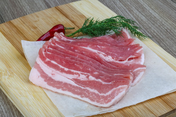 Raw bacon