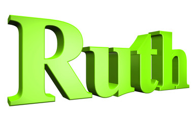 3D Ruth text on white background