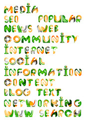 Social media in the internet - words, tags