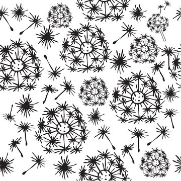 seamless pattern dandelions