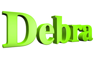 3D Debra text on white background