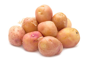 Brown young potato isolated