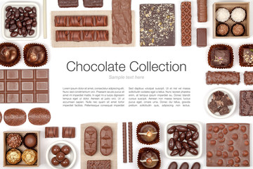 chocolate on white background 
