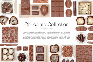 chocolate on white background 