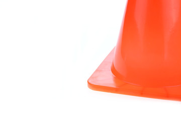 Fototapeta premium orange cone used warning sign under construction work area