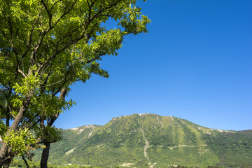 飯田高原の新緑と泉水山
