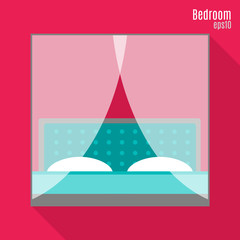 Bedroom in flat style © zhevasylieva