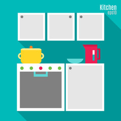 Kitchen in flat style