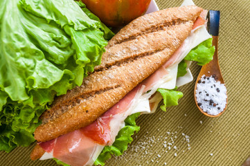 sandwich with ham bocadillo