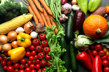 Fond de légumes frais - concept de récolte