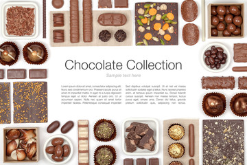 chocolate on white background 