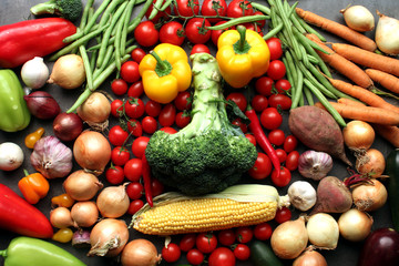 Face made from fresh vegetables