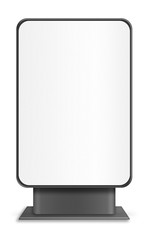 Vertical billboard isolated on white background.
