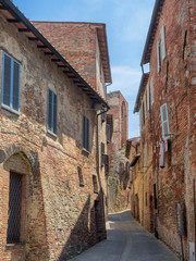 Narrow streets in Citta della Pieve in Umbria