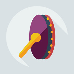 Flat modern design with shadow icons tambourine