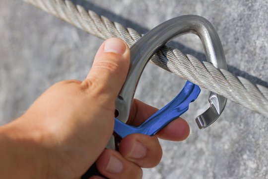 Karabiner - Konzept Sicherung, Gefahr, Risiko