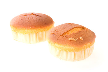 cupcake of banana dessert isolated