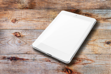 Tablet computer with blank screen.