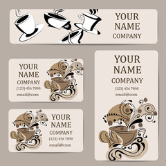 Business cards. Card or invitation.Vintage decorative elements. Corporate Identity vector templates set 