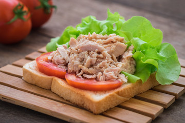 Tuna sandwich with vegetables