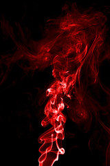 Smoke red on a black background.
