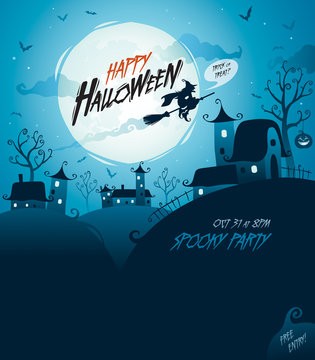 Halloween design with wide copy space