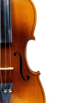 Violin on a white background.