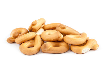 Bagels on a white background.