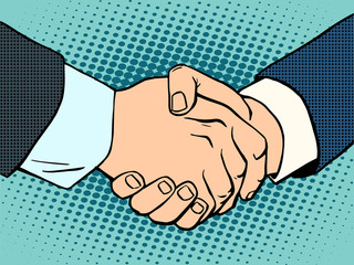 Handshake business deal contract - obrazy, fototapety, plakaty