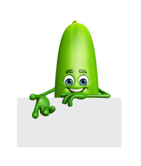 Cartoon character of cucumber